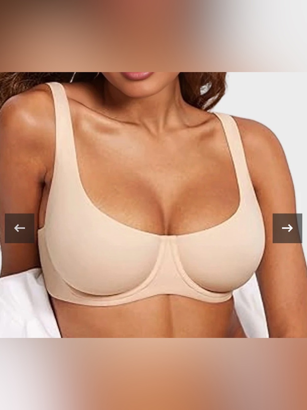 ✨NWT✨ SHECURVE Underwire Support Seamless Unlined Balconette Bra in Nude